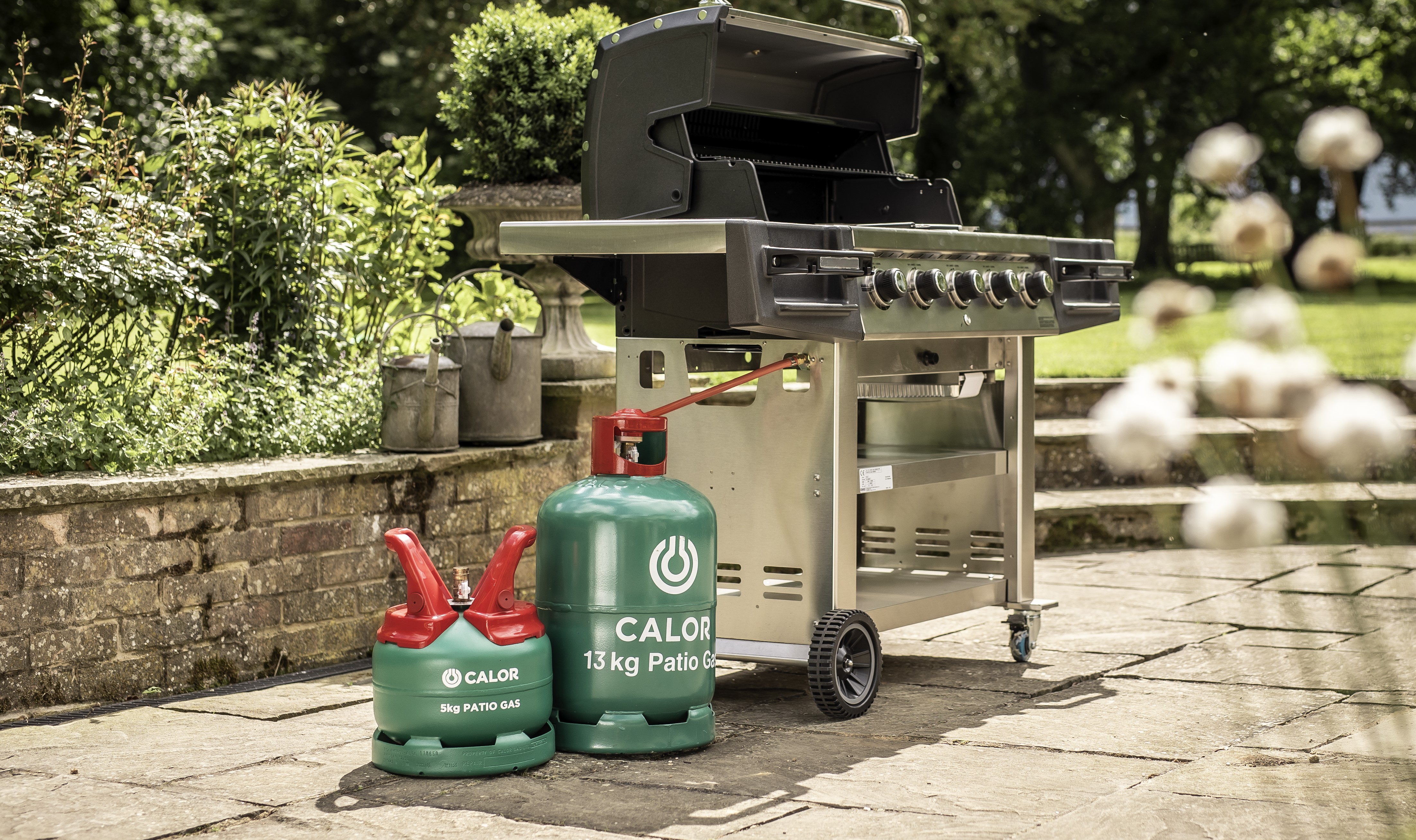 Gas BBQ fuelled by Calor gas patio cylinders
